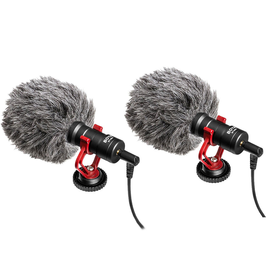 (Pack of 2) Technical Pro Condenser Compact on-camera Microphonefor Vlogging with SmartphonesDSLRsConsumer CamcordersPCs Image 1
