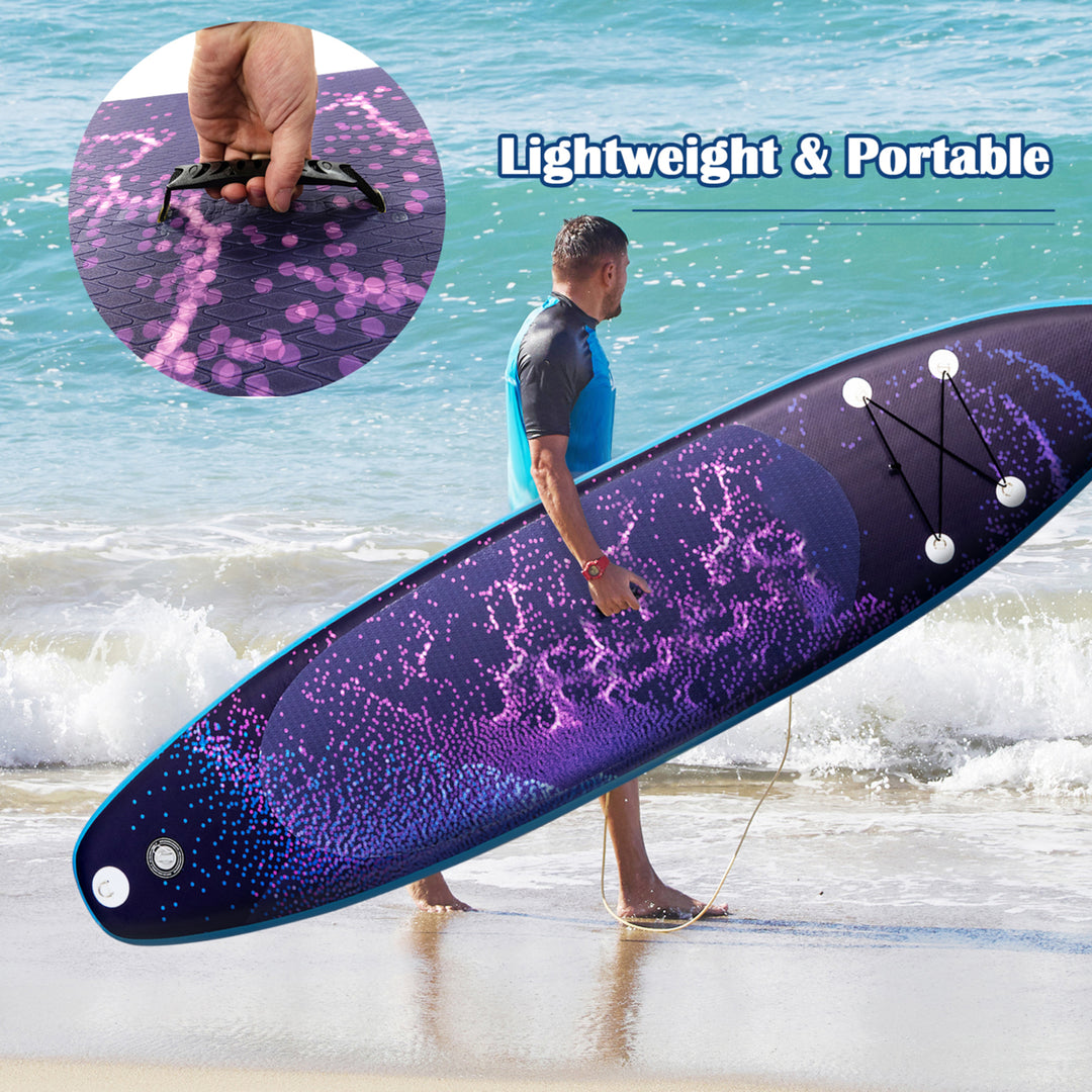 10.5 ft Inflatable Stand-Up Paddle Board Non-Slip Deck Surfboard w/ Hand Pump Image 9