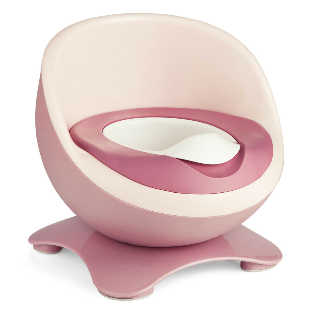 Gymax Toddler Egg-Shaped Real Potty Training Toilet /Removable Container Image 3