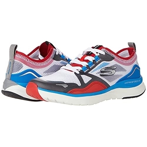 Skechers Ultra Groove WHITE/RED/BLUE Image 1