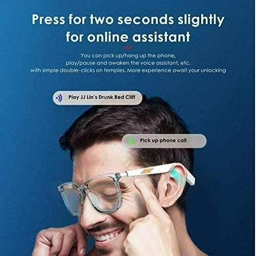 WGP Smart Audio Glasses Anti-Blue Light Open Ear Speaker with Bluetooth Connect Image 2