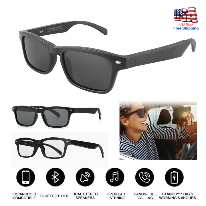 Smart Polarized Sun Lenses Glasses Bluetooth Sunglasses Bone Conduction Headset Image 1