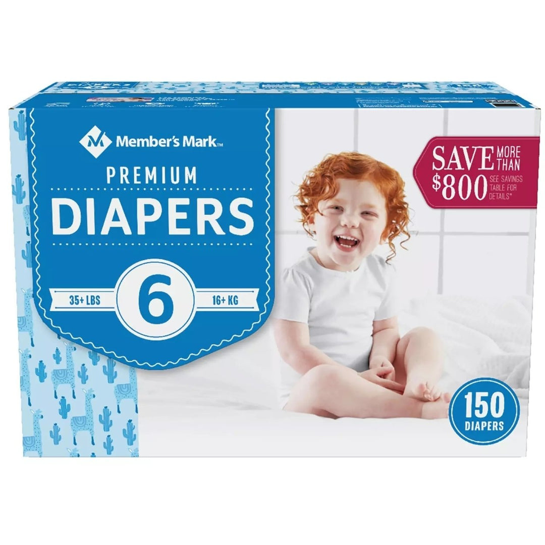 Members Mark Premium Baby Diapers Size 6 (35+ Pounds) 150 Count Image 1