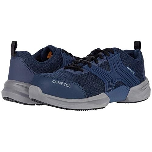 SKECHERS WORK Mens Bomal Composite Toe Work Shoe Navy - 200089-NVY Navy Image 1