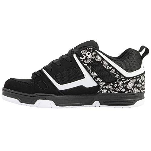 DVS Mens Gambol Skate Shoe BLACK WHITE PU NUBUCK Image 3