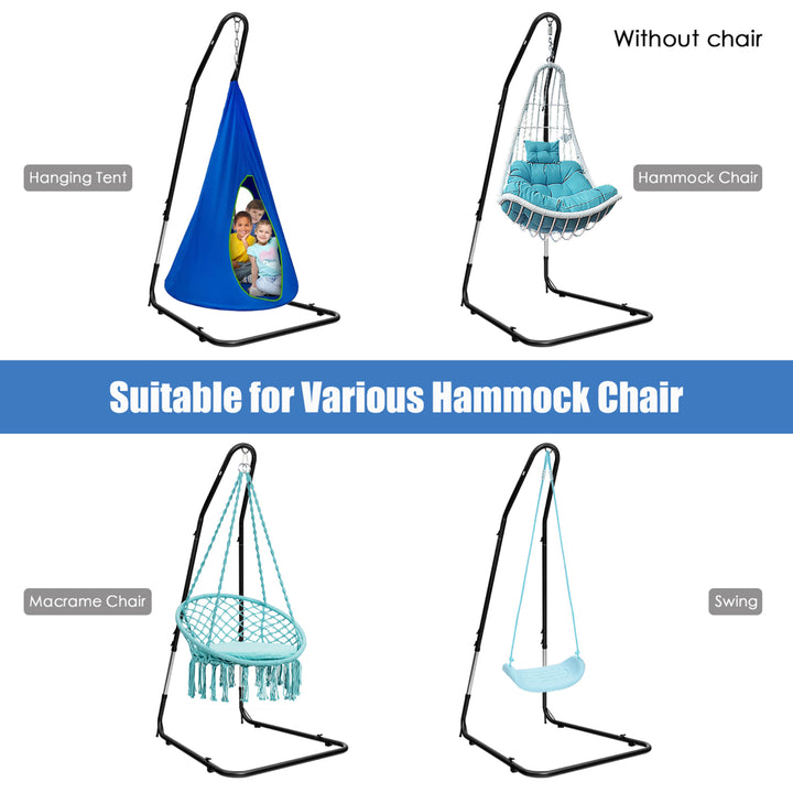 Patio Adjustable 77" to 93" Hammock Chair Stand Hanging Chair Stand Image 4