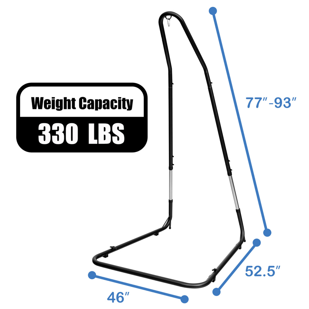 Patio Adjustable 77" to 93" Hammock Chair Stand Hanging Chair Stand Image 8