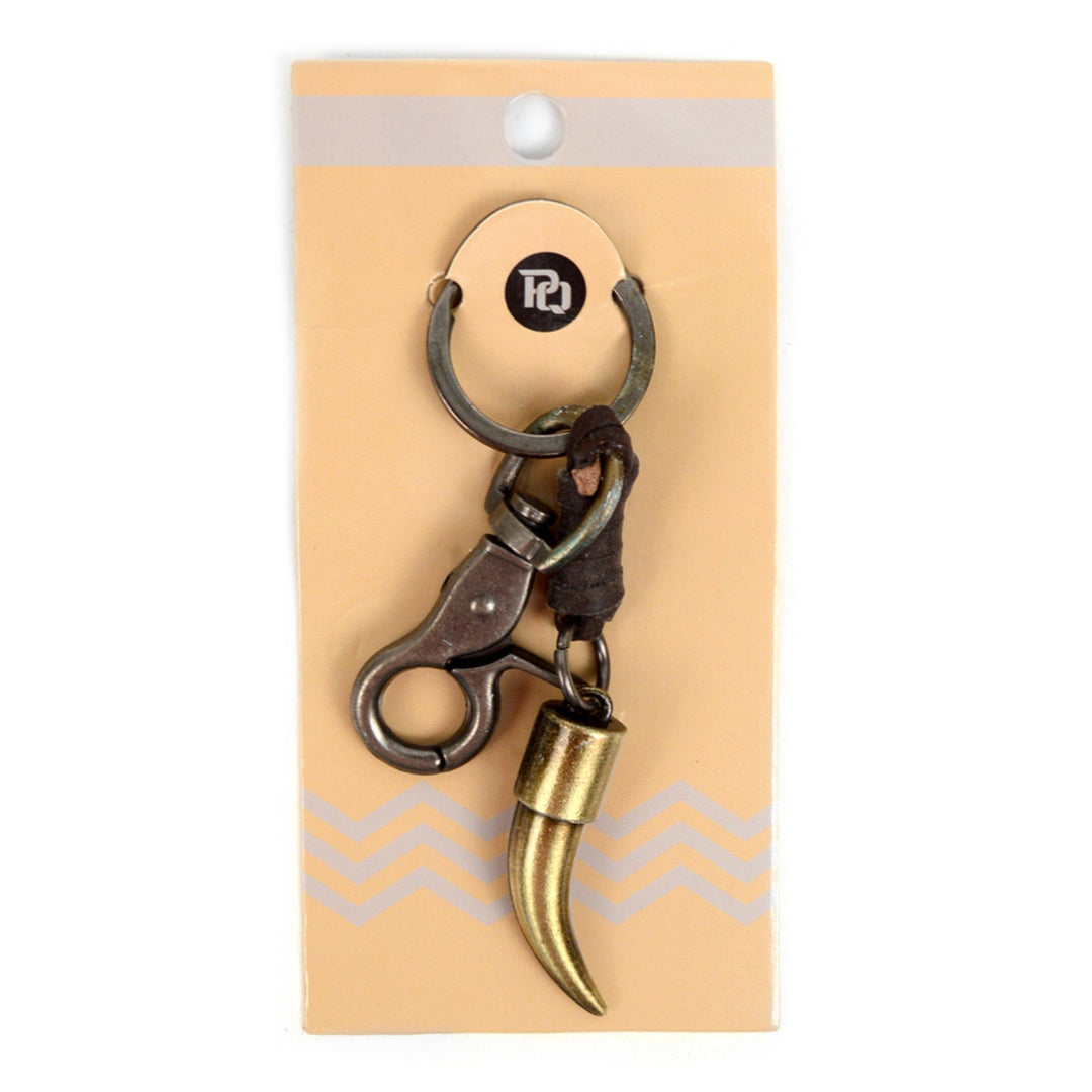 Metal Wolf Tooth Keychain Genuine Leather Fancy Clip and Key Ring Image 4