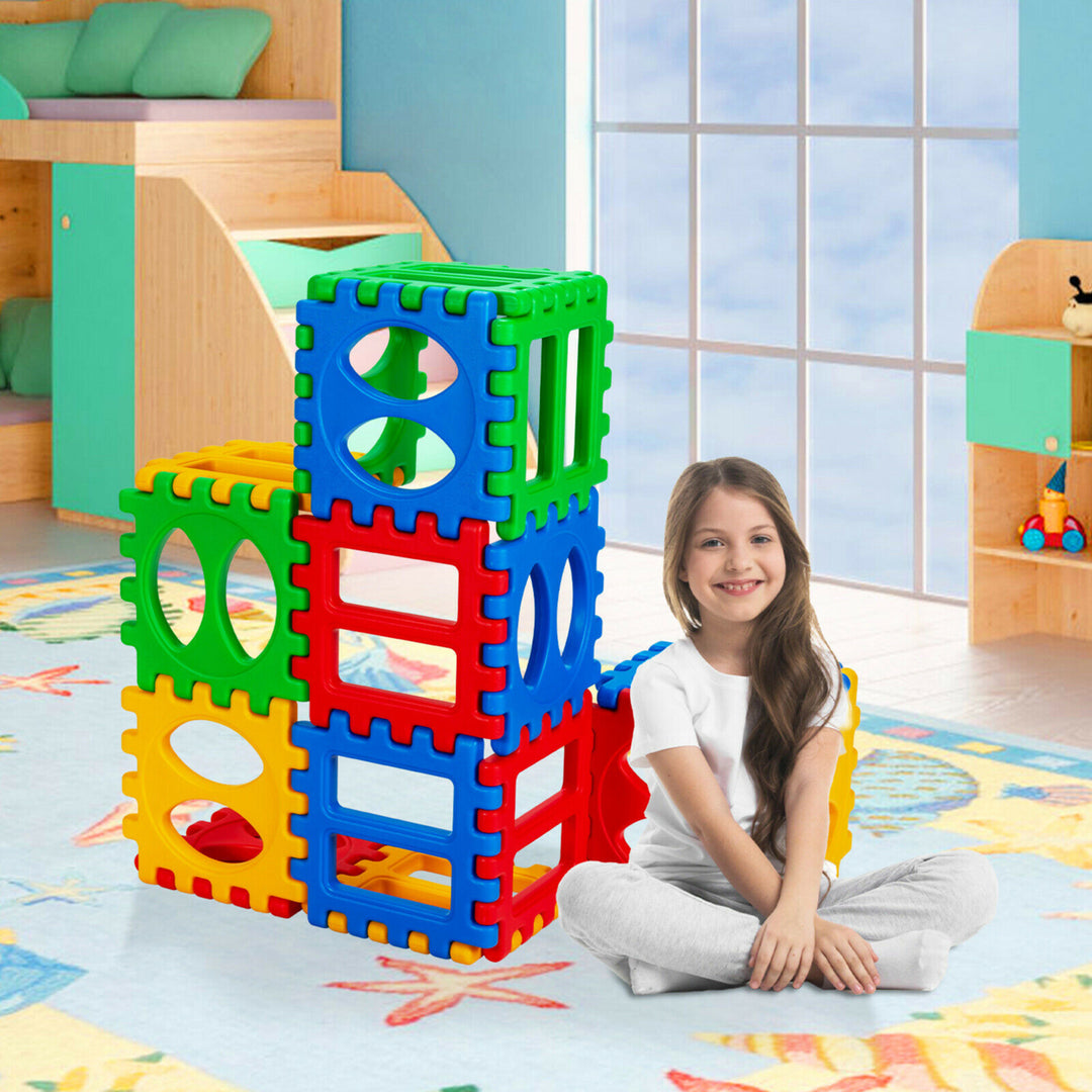 32 Pieces Big Waffle Block Set Kids Educational Stacking Building Toy Image 3