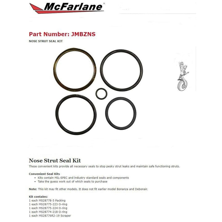 McFarlane Seal Kit B33F33V35B36A36G-36A36TCB36TC (Nose) Image 1