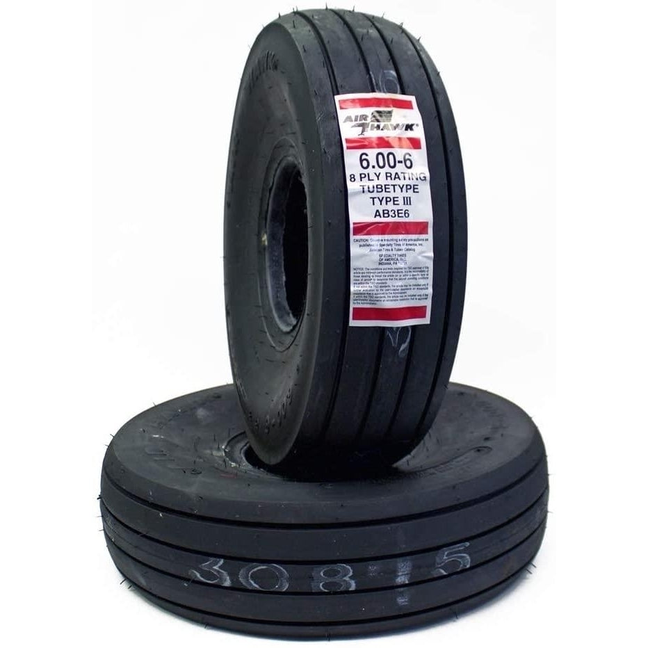 Specialty Tires of America AB3E6 McCreary Air Hawk 6.00-6 8 Ply Aircraft Tire Image 1