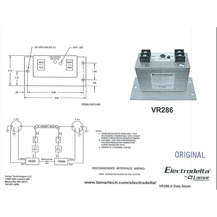 VR286 Voltage Regulator 28v Lamar Tech LLC Image 2