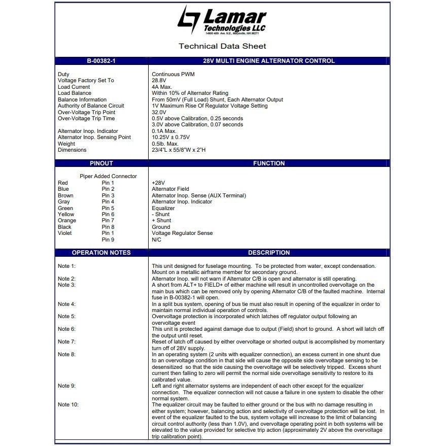 Lamar B-00382-1 Parallel Alternator Control 28V Image 3