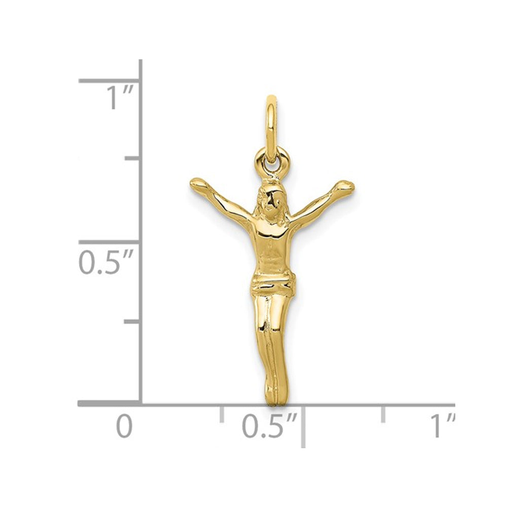 10K Yellow Gold Crucifix Charm Pendant Necklace with Chain Image 2