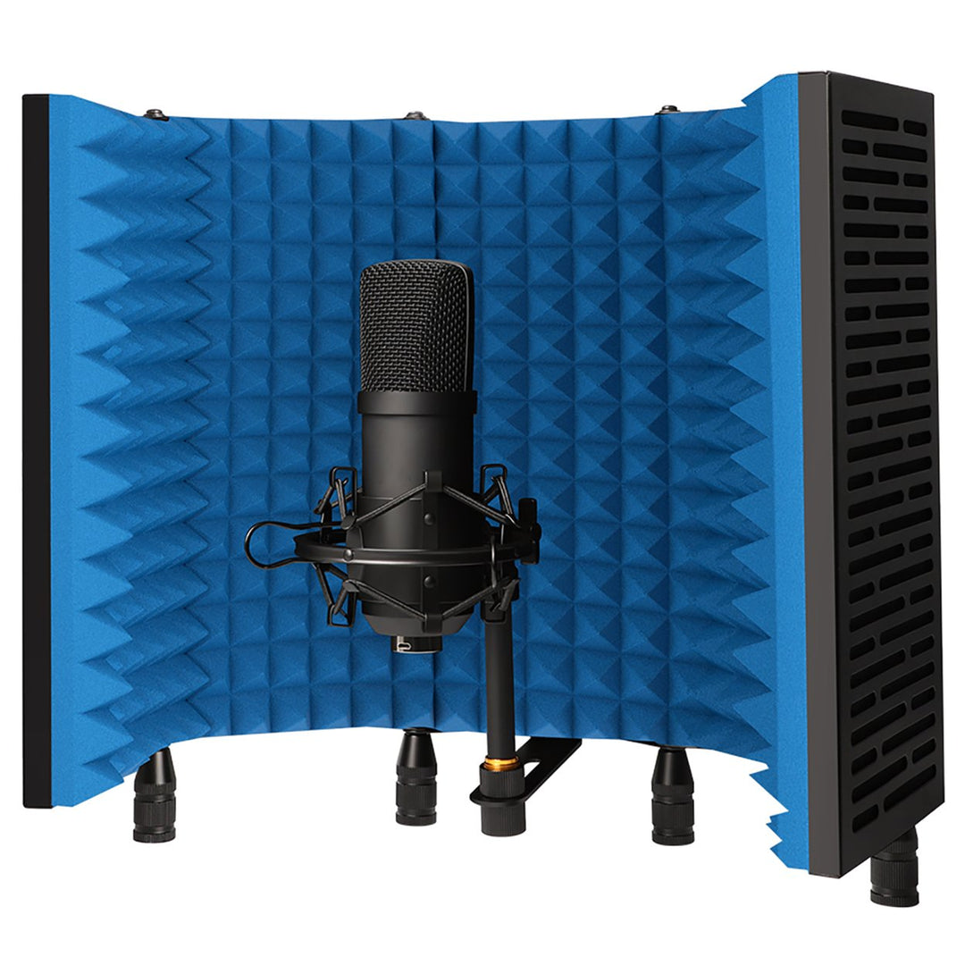 Technical Pro 5-Panel Professional Vocal Microphone Isolation Shield Portable Studio Mic Sound Absorbing Foam Reflector Image 3