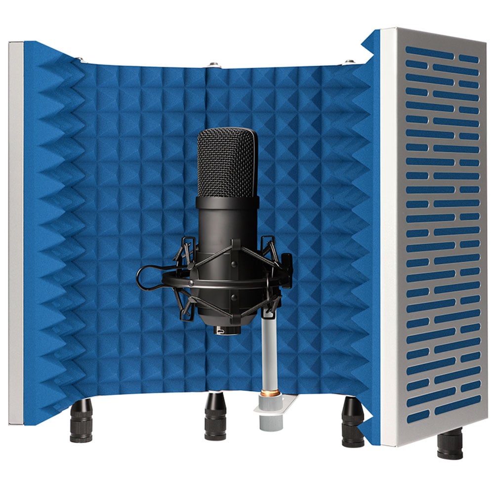 Technical Pro 5-Panel Professional Vocal Microphone Isolation Shield Portable Studio Mic Sound Absorbing Foam Reflector Image 1