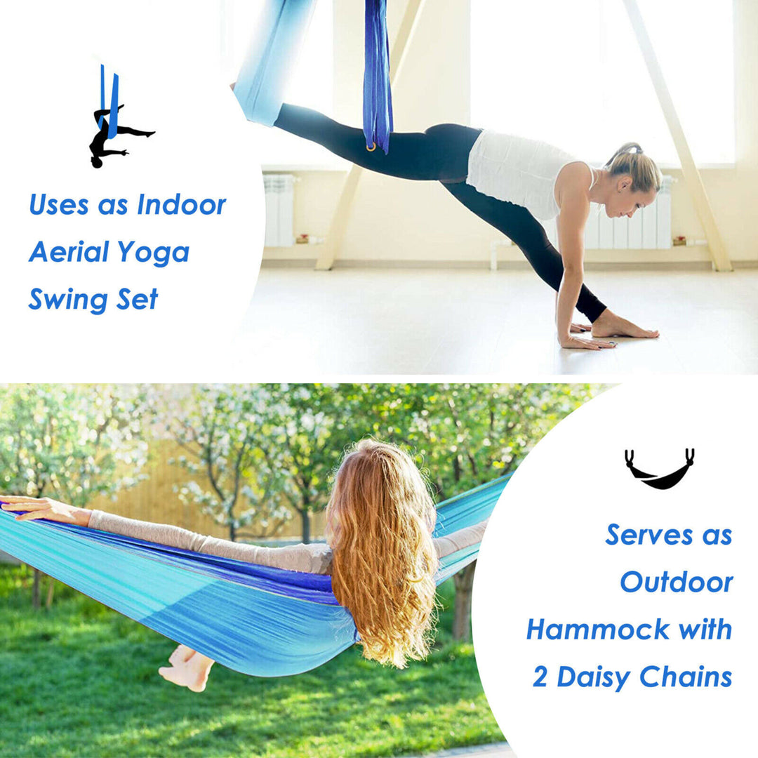 Aerial Yoga Swing Set Yoga Shaping Adjustable Handle Length PurpleBluePink Image 2