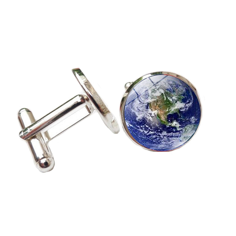 North America Cufflinks Global Map Earth View Cuff Links Image 1