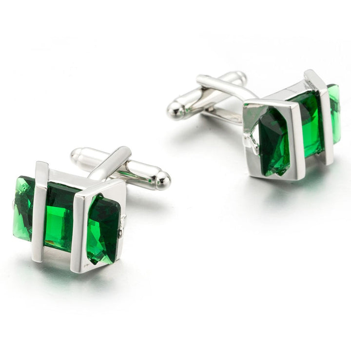 Jade Cufflinks Salt Creek Montana with Silver Bands Cuff Links Image 1