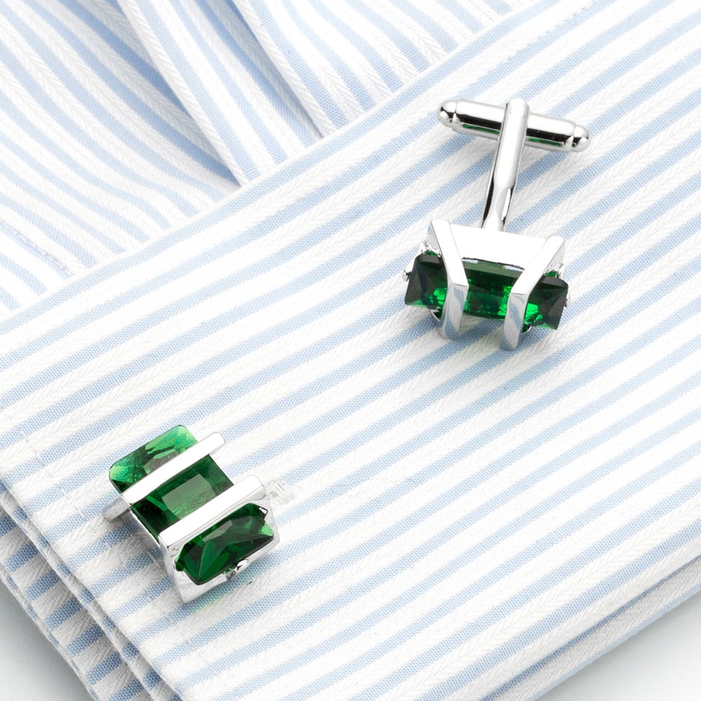 Jade Cufflinks Salt Creek Montana with Silver Bands Cuff Links Image 4