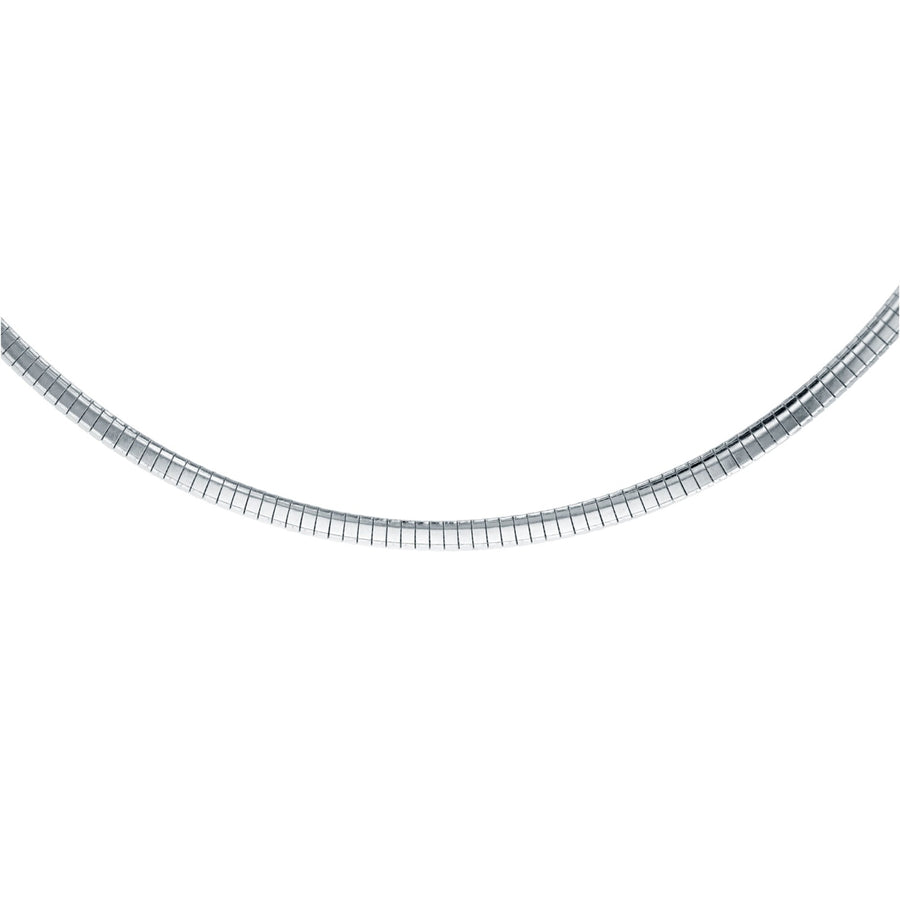 Sterling Silver .925 Cubetto Omega 4 mm wide Necklace .Various Lengths. Made in Italy Image 1