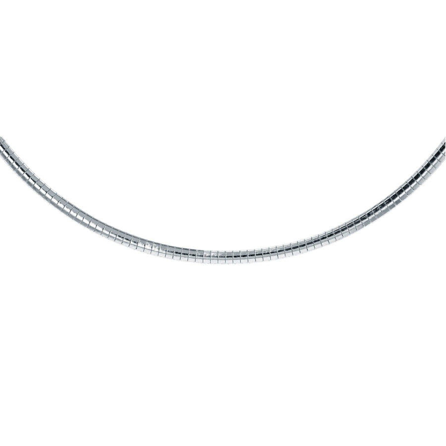 Sterling Silver .925 Cubetto Omega Necklace 3 mm. Various Lengths. Made in Italy Image 1