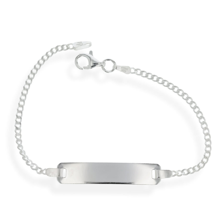 Sterling Silver 6 inch Cuban Link Baby ID Bracelet Image 1