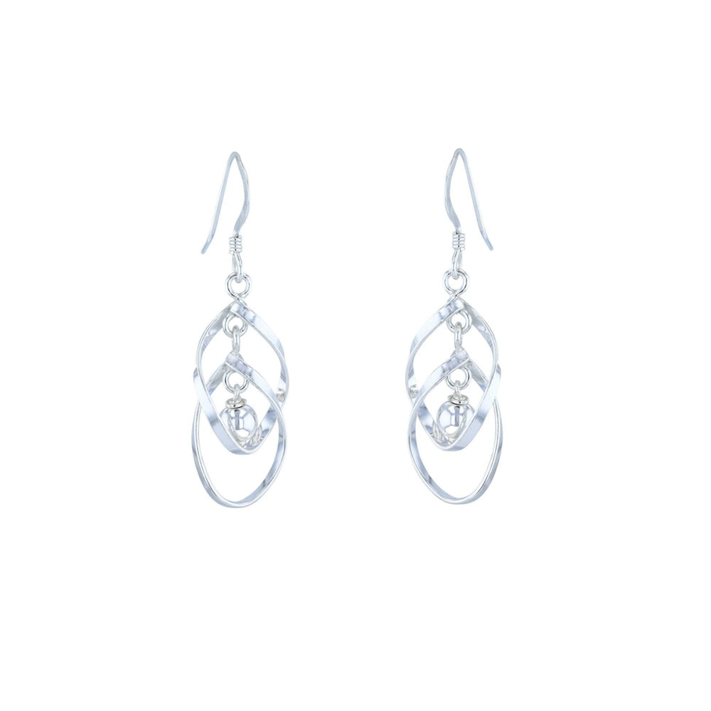 Sterling Silver Attractive Interlock Waterfall Earrings Image 2