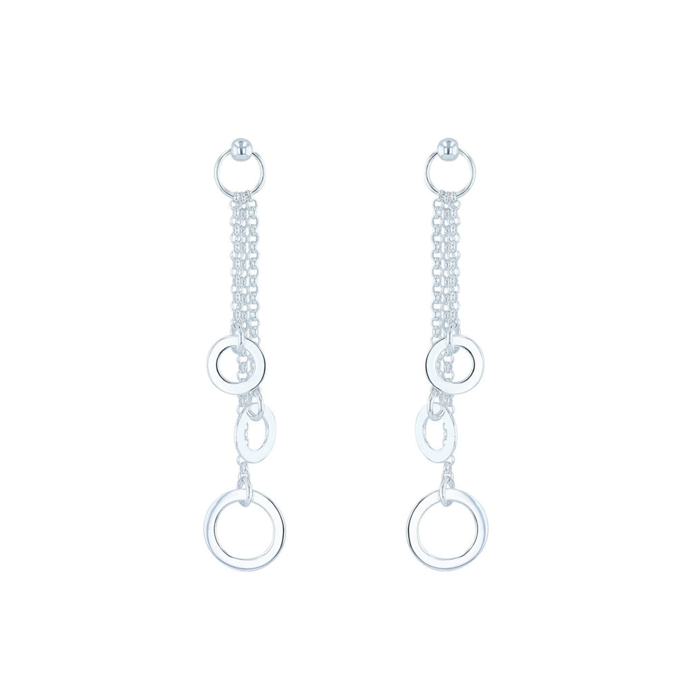 Sterling Silver Circle Dangle Pretty Earrings Image 2