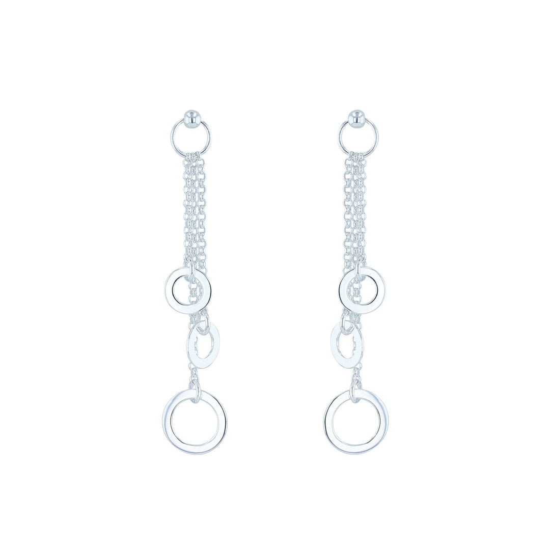 Sterling Silver Circle Dangle Pretty Earrings Image 2