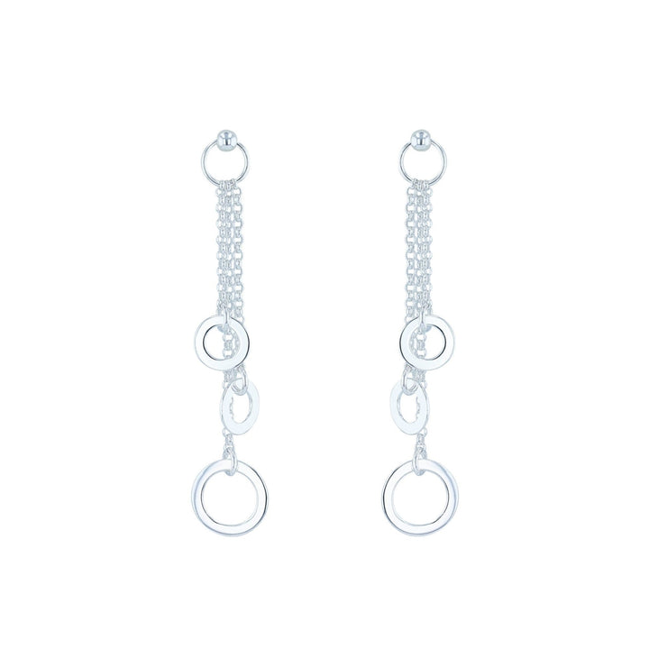 Sterling Silver Circle Dangle Pretty Earrings Image 2