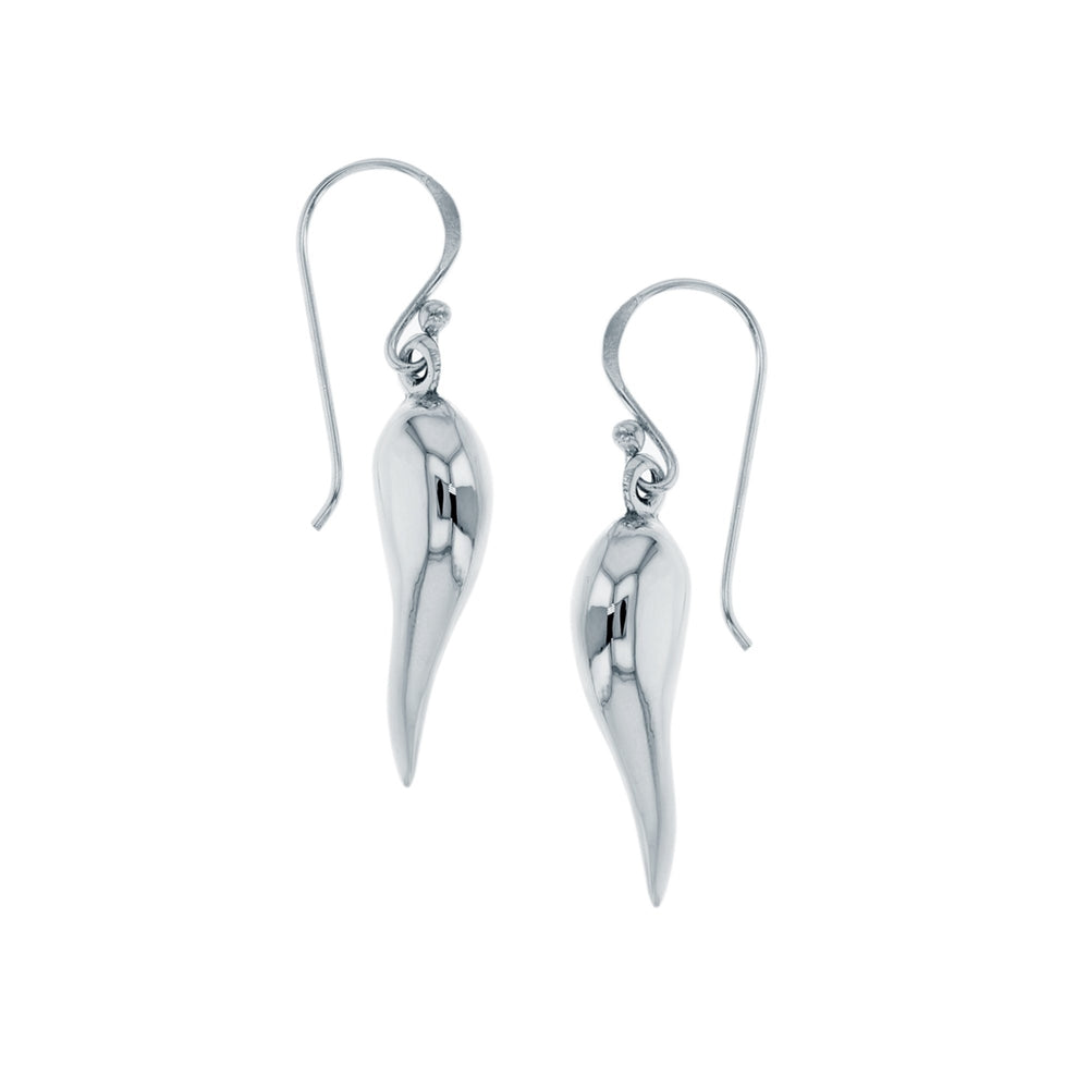 Sterling Silver Classic Italian Horn Earrings Image 2