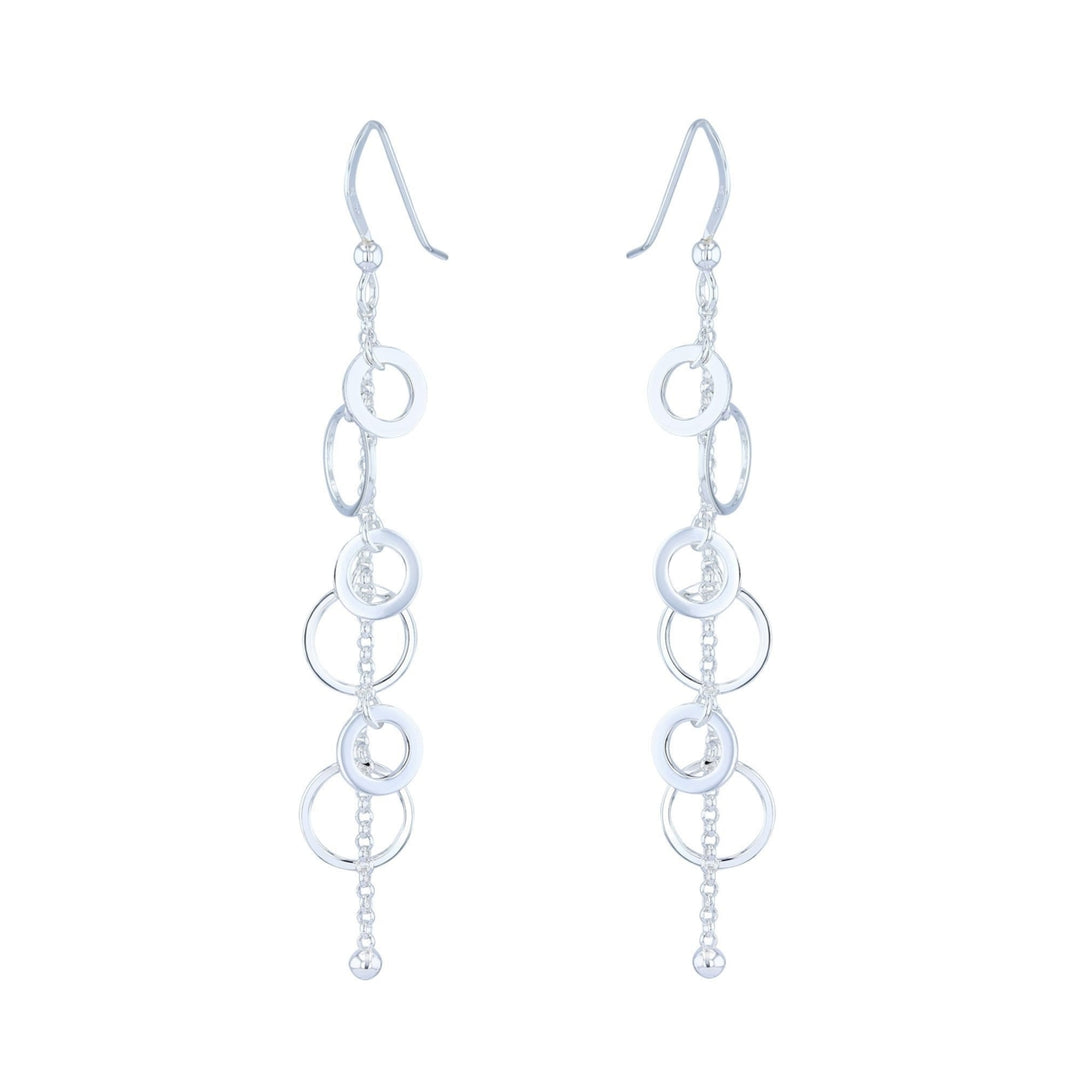 Sterling Silver Classy Multi Circle Dangle Earrings Image 2