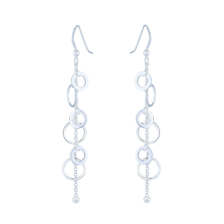 Sterling Silver Classy Multi Circle Dangle Earrings Image 2