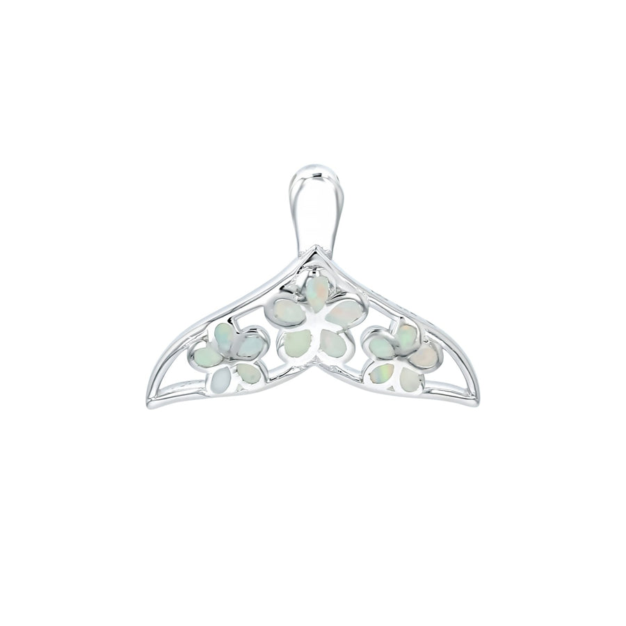 Sterling Silver Created White Opal Butterfly Pendant Image 1