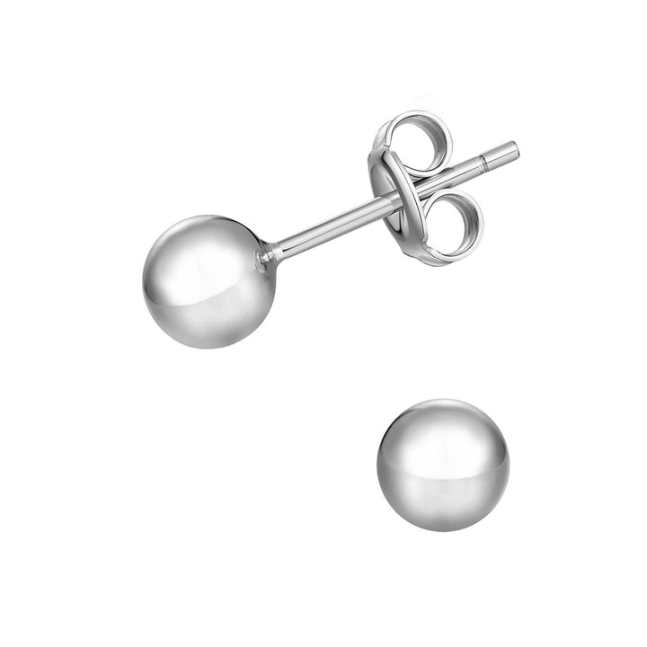 Sterling Silver Round Ball Stud Earring - Various Sizes Image 4