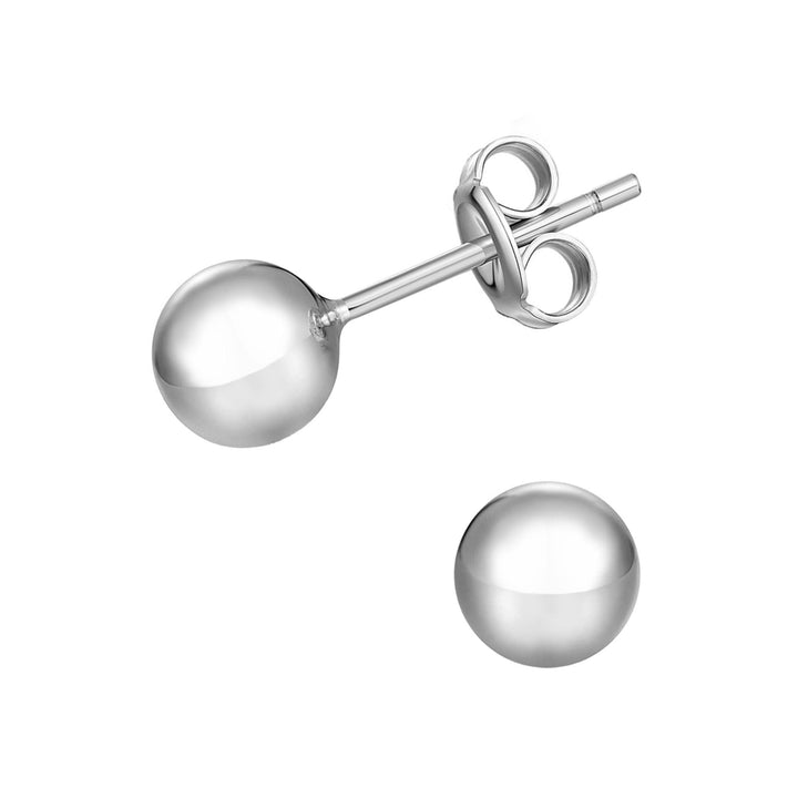 Sterling Silver Round Ball Stud Earring - Various Sizes Image 6