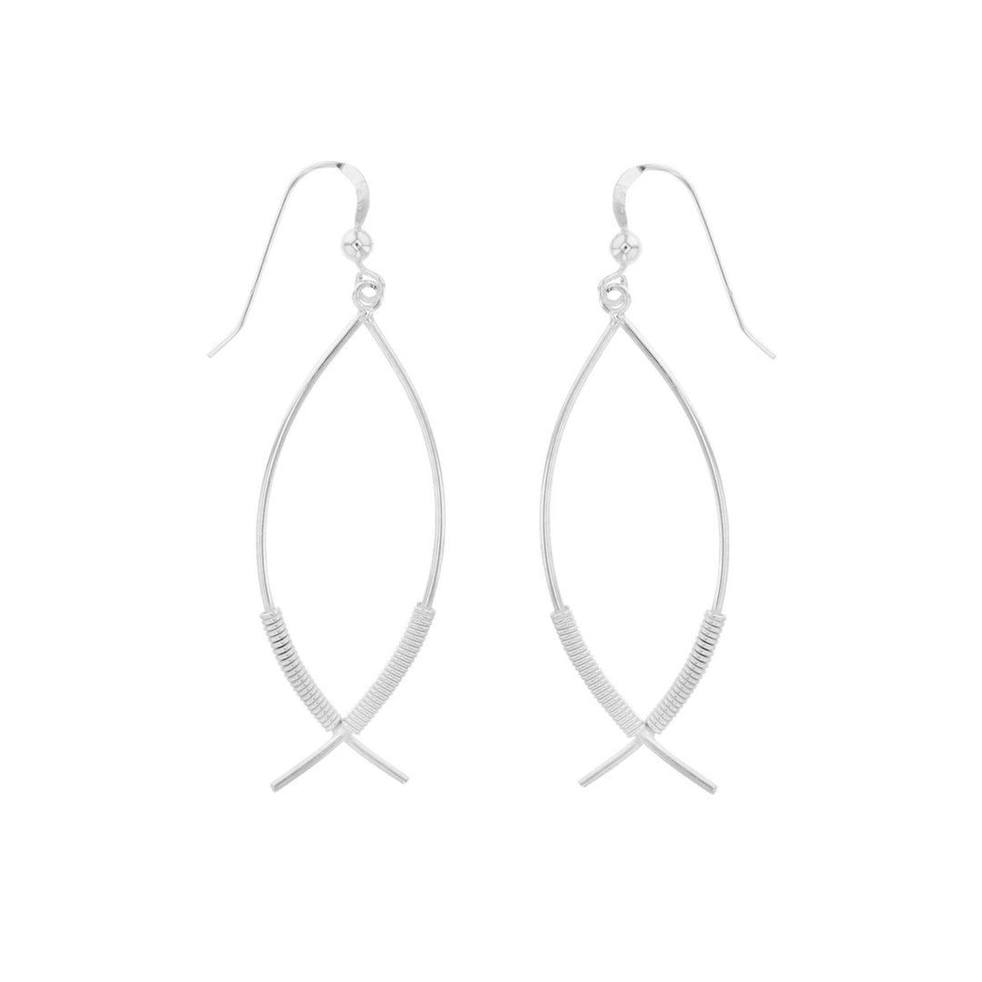 Sterling Silver Criss Cross Fancy Earrings Image 2