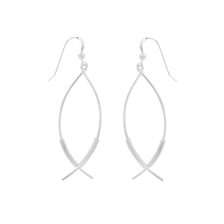 Sterling Silver Criss Cross Fancy Earrings Image 2