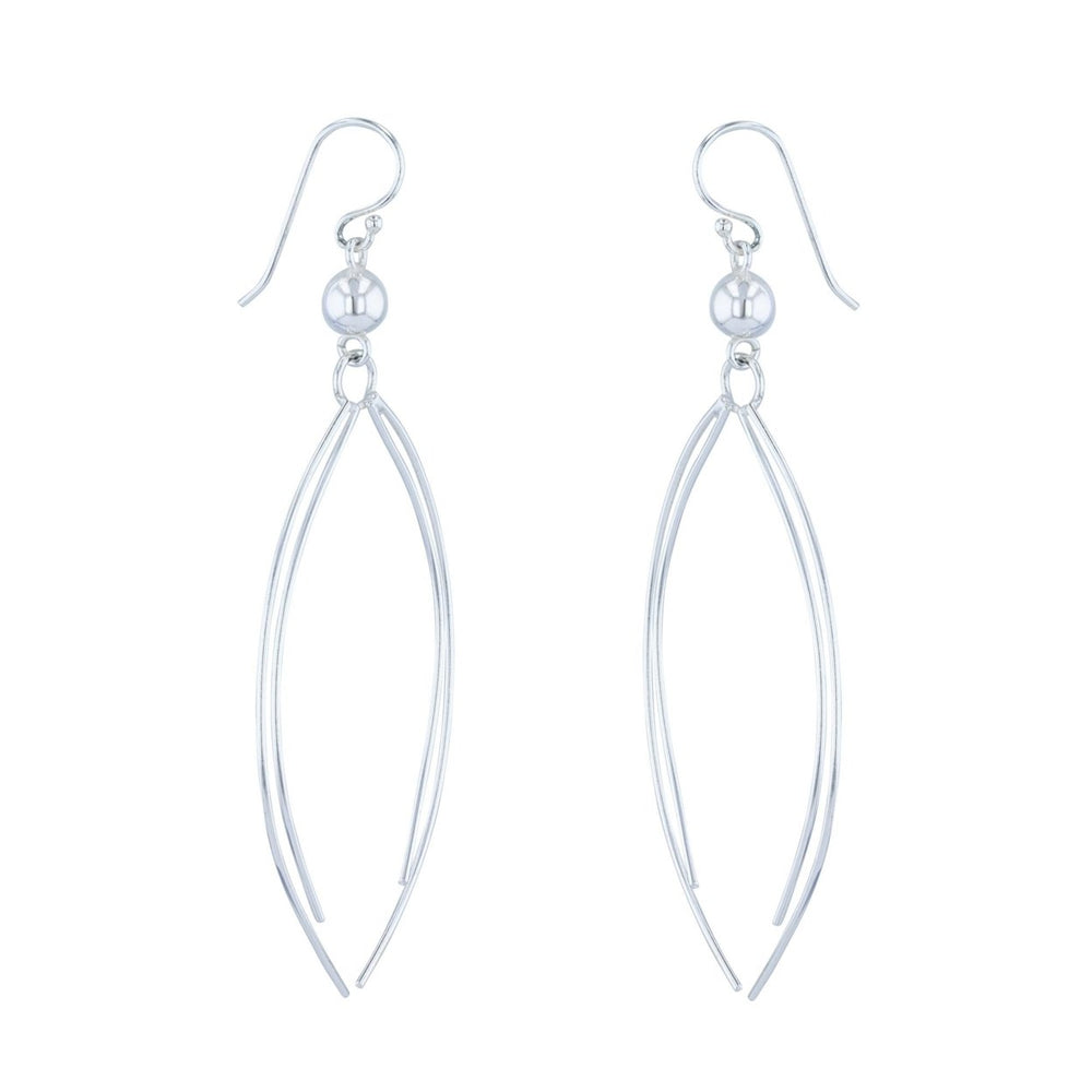 Sterling Silver Curved Wire Graceful Earrings Image 2