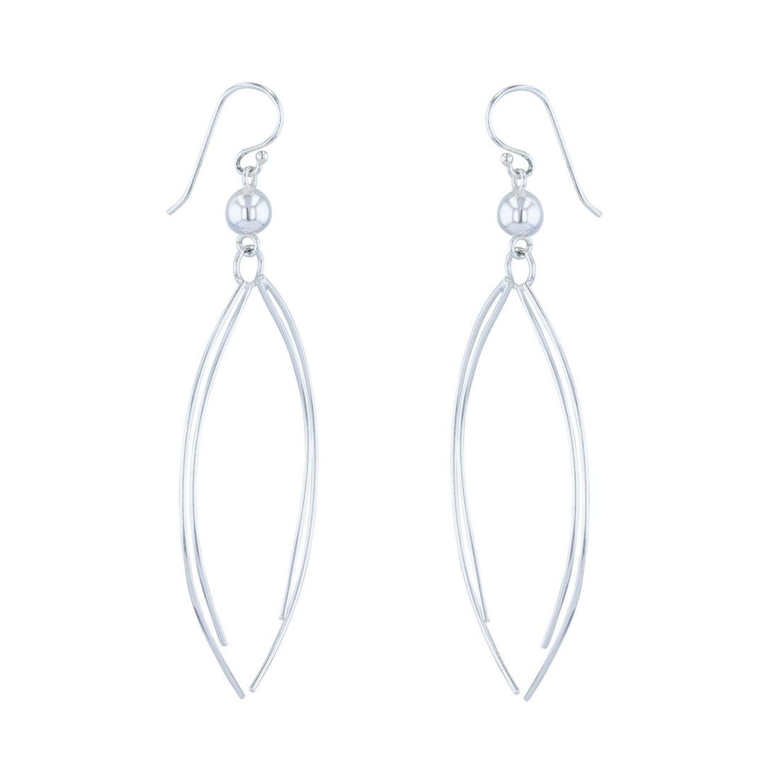 Sterling Silver Curved Wire Graceful Earrings Image 2