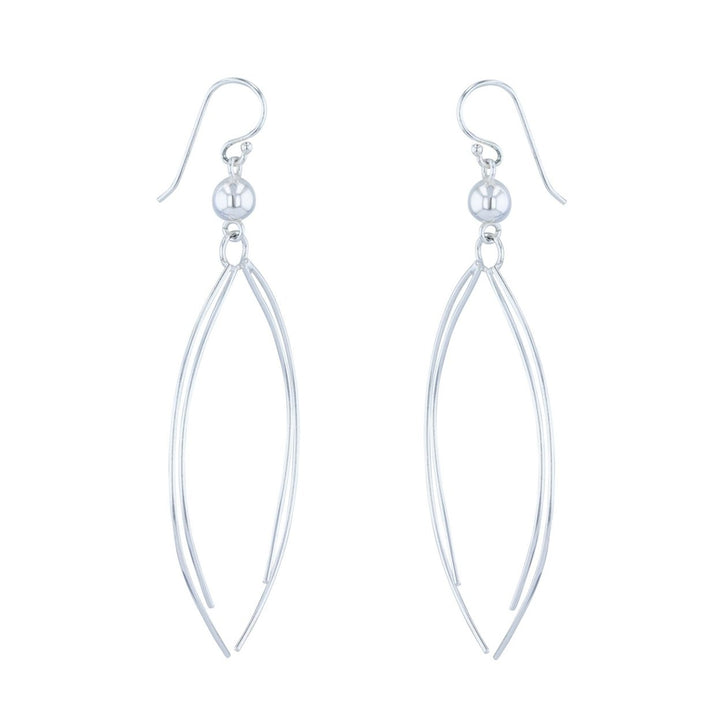 Sterling Silver Curved Wire Graceful Earrings Image 2