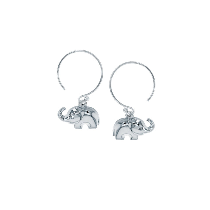 Sterling Silver Cute Elephant Earring Image 2