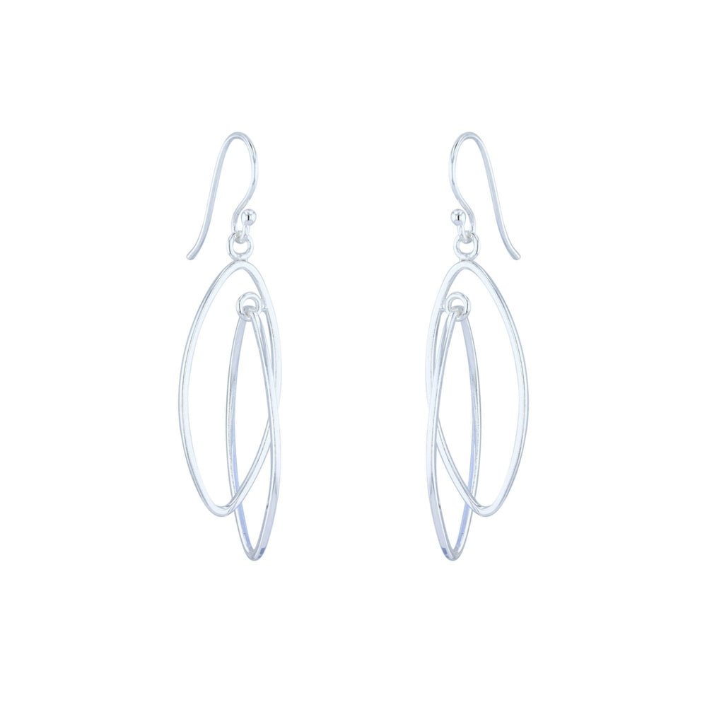 Sterling Silver Double Loop Elegant Earrings Image 2