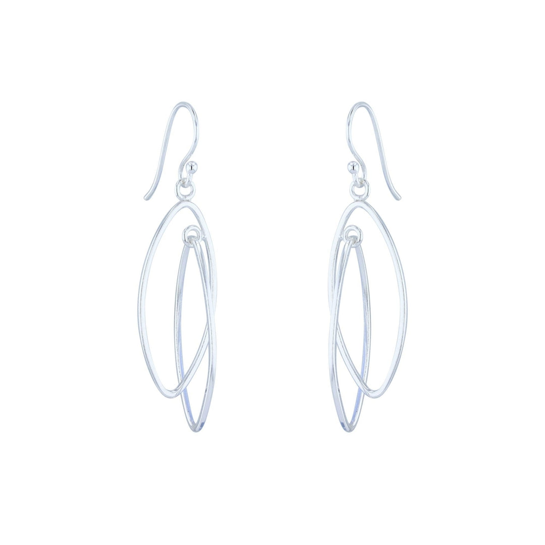 Sterling Silver Double Loop Elegant Earrings Image 2