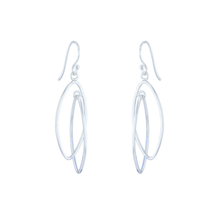 Sterling Silver Double Loop Elegant Earrings Image 2