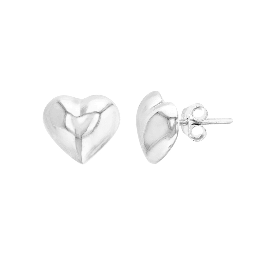 Sterling Silver Elegant Heart Stud Earrings Image 2