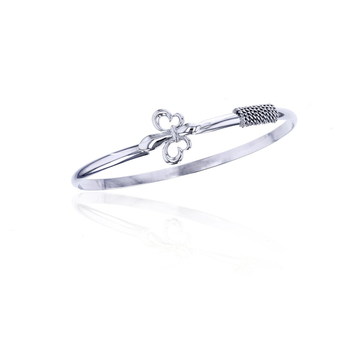 Sterling Silver Fleur-De -Lis Bangle Bracelet Image 1