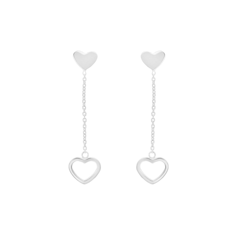 Sterling Silver Heart Dangling Earrings Image 2