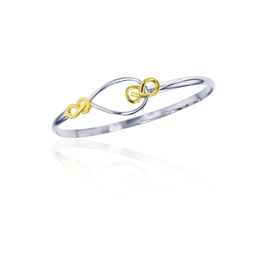 Sterling Silver Infinity Design Two-tone Bangle Bracelet Image 1